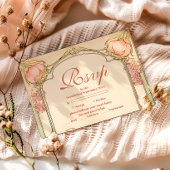 Peach Tulip Quinceañera Celebration 出欠カード