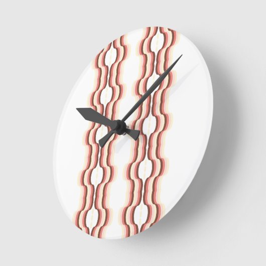 Peach Wave Symmetry ラウンド壁時計 (傾斜)