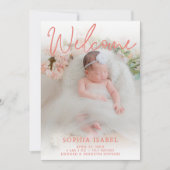 Peach Welcome Photo Birth発表 招待状 (正面)