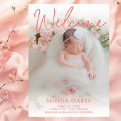 Peach Welcome Photo Birth発表 招待状