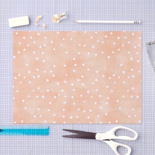Peach White Dots Birthday 薄葉紙 (クラフト)