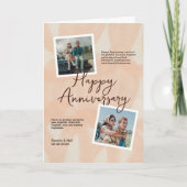 Peach & White Romantic Anniversary Folded Greeting カード (正面)