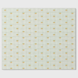 Peaches and sage green plaid wrapping paper ラッピングペーパー