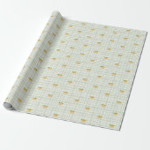 Peaches and sage green plaid wrapping paper ラッピングペーパー (アンロールド)