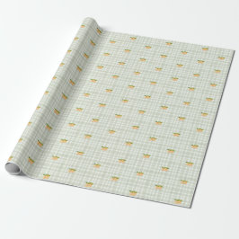 Peaches and sage green plaid wrapping paper ラッピングペーパー