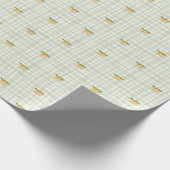 Peaches and sage green plaid wrapping paper ラッピングペーパー (角)