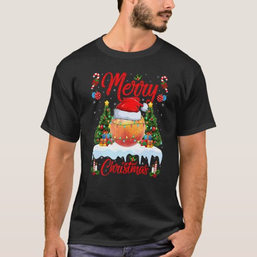 Peaches Fruit Lights Xmas Tree Santa Peaches Chris Tシャツ (正面)