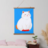 Peaches, the Smiling Cat 吊り下げ型タペストリー (寝室)