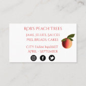 Peachs onヴィンテージKraft背景名刺 名刺 (裏面)