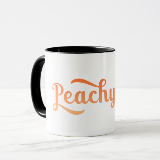 PEACHYレトロ型ヴィンテージグラフィックファッション マグカップ (正面左)