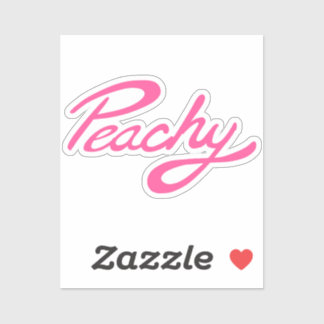 " peachy " 、ピンクのステッカー シール