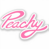 " peachy " 、ピンクのステッカー シール (正面)