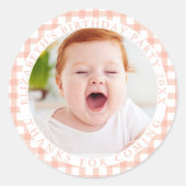 Peachy 1th Birthday Kidsの写真感謝していfor 来's ラウンドシール (正面)