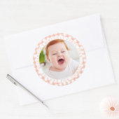 Peachy 1th Birthday Kidsの写真感謝していfor 来's ラウンドシール (封筒)