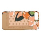 Peachy Azaleas、水玉模様+ Camel_パーソナライズされた Case-Mate iPhoneケース (裏面(横))