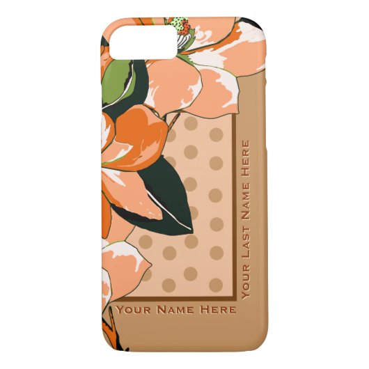 Peachy Azaleas、水玉模様+ Camel_パーソナライズされた Case-Mate iPhoneケース (裏面)