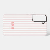 Peachy Blush Tones Vintage Stripes Monogram Samsung Galaxyケース (裏面横)