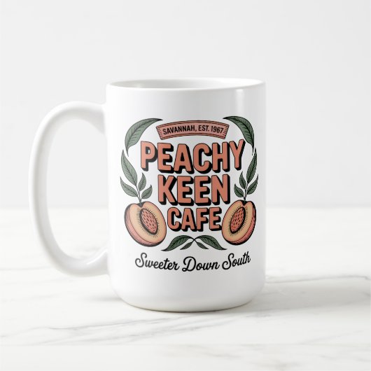 Peachy Keen Café コーヒーマグカップ (左)