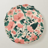 Peachy-Keen Flower Pattern ラウンドクッション (裏面)