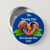 Peachy Pair Georgia 2020 - Hanney - Warnock/Ossoff 缶バッジ (正面&裏面)