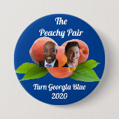 Peachy Pair Georgia 2020 - Hanney - Warnock/Ossoff 缶バッジ (正面)