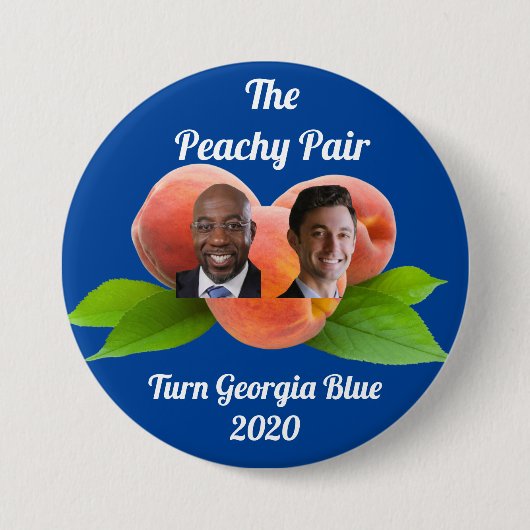Peachy Pair Georgia 2020 - Hanney - Warnock/Ossoff 缶バッジ (正面)