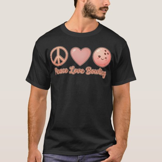 Peachy Peace Love Bowling Charm Tシャツ (正面)