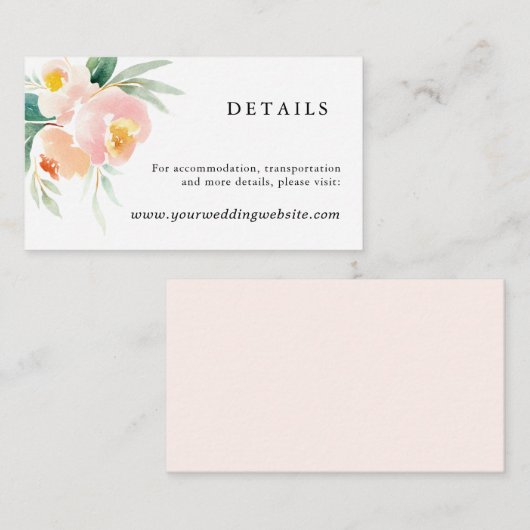 Peachy Peoniesの結婚詳細Webサイト挿入カード エンクロージャーカード (正面/裏面)