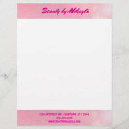 Peachy Pink Beauty Stylist Esthetician レターヘッド