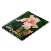 Peachy Pink Iris Flower Art Personal Journal ノートブック (左側)