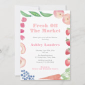 Peachy Pink Off The Market Bridal Shower 招待状 (正面)