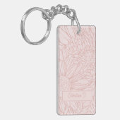 Peachy Pink on Grunge Pink Chrysanthemums Photo キーホルダー (正面左)