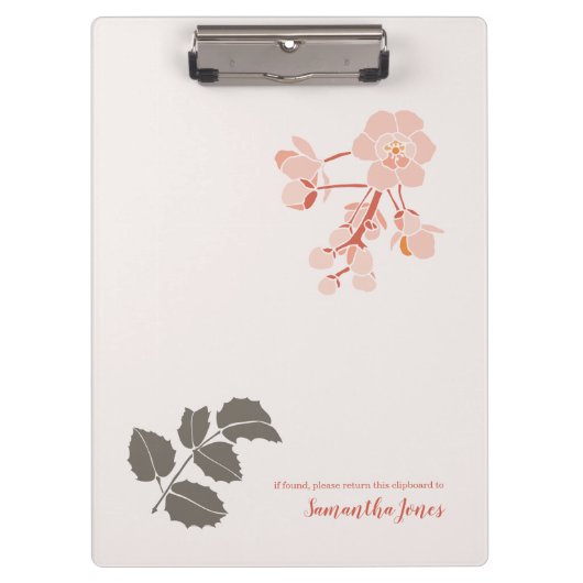 Peachy Pink Oregon Grape Flower Letterhead クリップボード (正面)