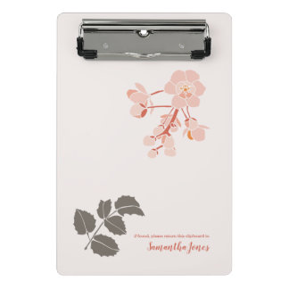 Peachy Pink Oregon Grape Flower Letterhead ミニクリップボード