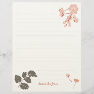 Peachy Pink Oregon Grape Flower Letterhead レターヘッド