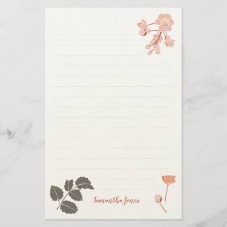 Peachy Pink Oregon Grape Flower Letterhead 便箋