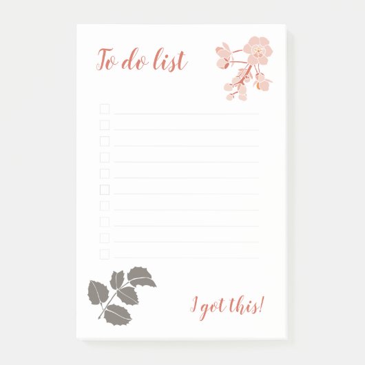 Peachy Pink Oregon Grape Flower Notepad ポストイット (正面)