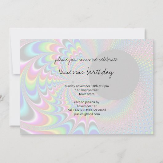 Peackock A Delic - Fractal Art 招待状 (裏面)