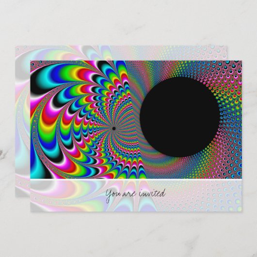 Peackock A Delic - Fractal Art 招待状 (正面/裏面)