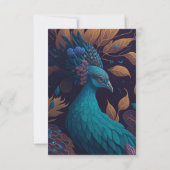 Peacockアラビ図解入りの、写真付きのムスリムRSVPカード 出欠カード (裏面)