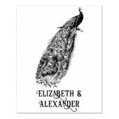 Peacockエレガント on a branchカップル名 ラバースタンプ (インプリント)