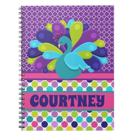 PeacockノートパーソナライズされたブックとJournal ノートブック (正面)