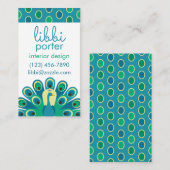 Peacockパーソナライズされたビジネスま連絡たはカード 名刺 (正面/裏面)