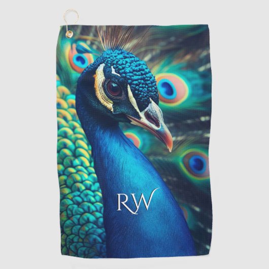 Peacockプロフィール個人イニシャル ゴルフタオル (正面)
