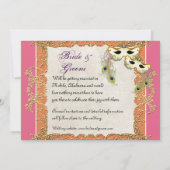 Peacockマスカレードマスクボール – 日付カードを保存 セーブザデート (裏面)