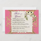 Peacockマスカレードマスクボール – 日付カードを保存 セーブザデート (裏面)