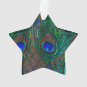 Peacock保の羽毛に落ち着いてテキスト オーナメント (裏面)