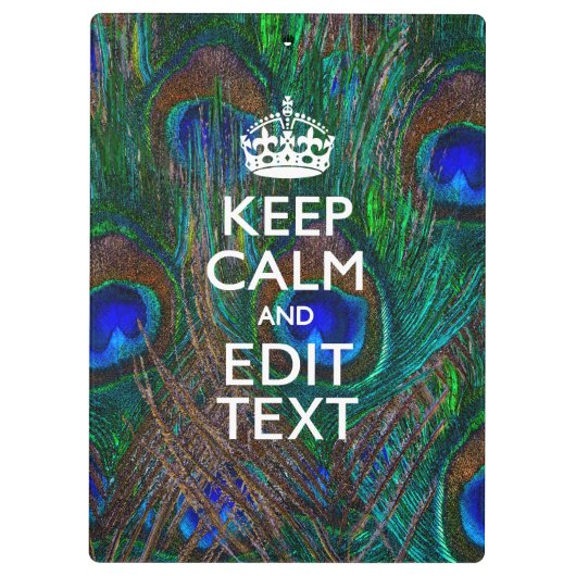 Peacock保の羽毛に落ち着いてテキスト クリップボード (裏面)