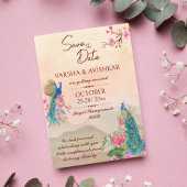 Peacock日付のテンプレート招待を保存 招待状