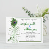 Peacock結婚式招待状5X7 招待状 (スタンド正面)